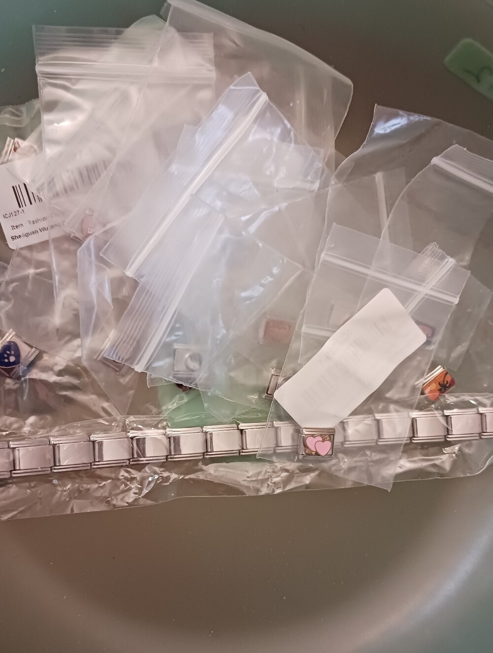 New Italian Style Modular charm bracelets Lot , 20 Charms 7in Bracelet